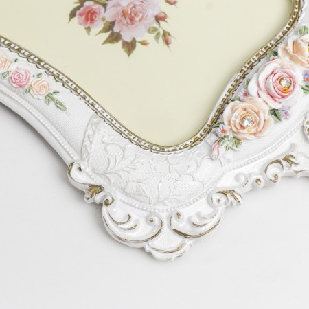 Photo frame Polystone 10x15 cm "Roses. Medallion. Tysiness" Rhinestones 23.5x17 cm-2