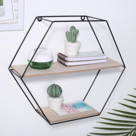2-tier shelf of the loft, 37 × 11.5 × 32.5 cm, black color