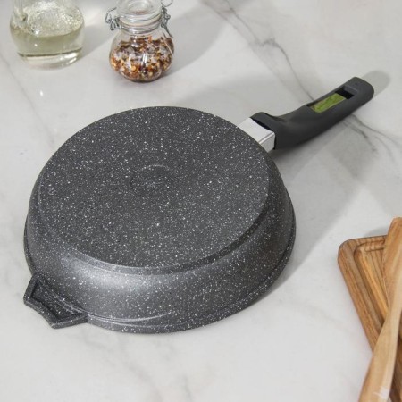Granite pan, d = 22 cm, plastic handle, anti -stick coating, gray color-2
