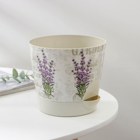 A pot for flowers with a basal watering “Nika deco. Lavender ", 1.6 l-1