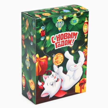 Folding box, 16 x 23 x 7.5 cm "Happy New Year!", Cats aristocrats-2