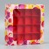 Box for sweets, confectionery packaging, 16 cells with love, 18.9 x 18.9 x 3.8 cm