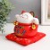 Piggy bank Ceramics "Cat Mani-Neko attracting wealth" red 9.5x12x11 cm