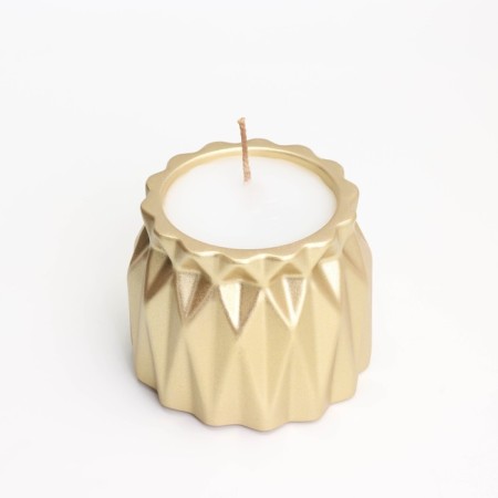 A candle in a candlelight made of gypsum with sharp faces of 10.5x8.5 cm, gold-2