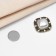Magnet for a scarf "Pearl" Square, white color in black gold