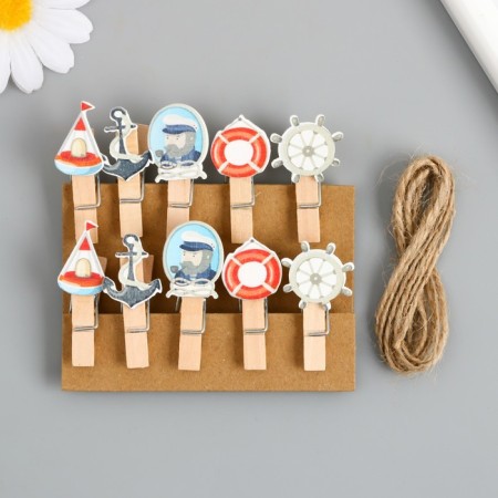 Decor for creativity Tree "Process. Captain of the ship" set of 10 pcs 4x1.8x1.2 cm-3