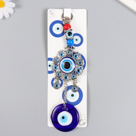 Suspension from the evil eye "Flower - Eyes and hearts" 21 cm mix-3