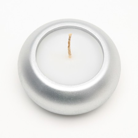 Candle "Complete" in the candlestick of gypsum is small, 6x3cm, silver-2