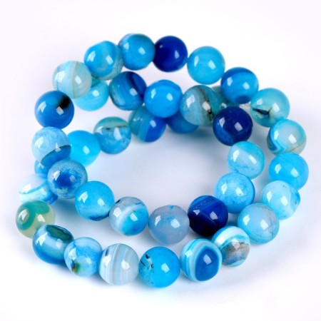 Beads made of natural stone "Blue agate" set of 36 pcs., Size 1 pc. - 10 mm-2