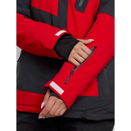 Ski costume female winter, size 48, red color-7