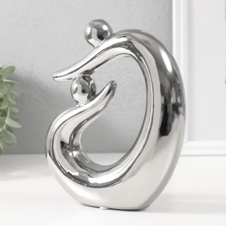 Souvenir Ceramics "Abstraction. Fathers and children" silver 17x5.5x19.5 cm-1