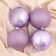 Christmas tree toys, New Year's balls, plastic, di-10 cm set, 4 pcs "Fog Bright" Lilac
