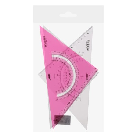 Set of triangles 3 pcs. Calligrata 45* Katet 18 cm, with a transporter, transparent-6