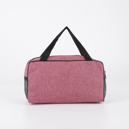 Cosmetic bag with a net, a dark pink color-2