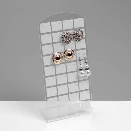 Earrings stand, 36 pairs, 9 × 4.5 × 19 cm, white color-1