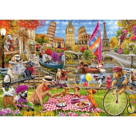 Puzzle "Art. Restless dogs ", 1000 elements-1
