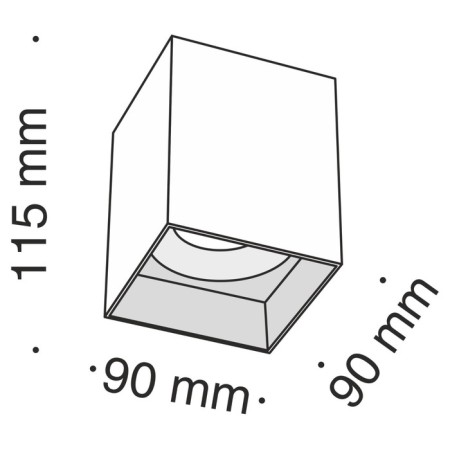 Technical C015CL-01B, 1xGU10, 50W, 9x9x1.5 cm lamp, black color, black color-1