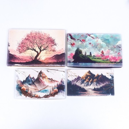 Set of rectangular boxes 4 in 1, "natural landscapes", 30 x 20 x 8 - 24 x 14 x 5 cm-3