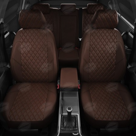 Auto-Cherkhly for Skoda Octavia A7 since 2013-2017, hatchback, sedan, station wagon, perforation, eco-leather, chocolate color-2
