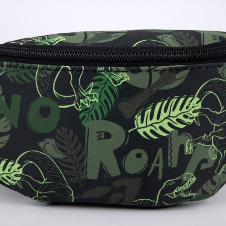 Bag Barry Board for the boy "Dinosaurs", on a zipper, outer pocket, green color-3