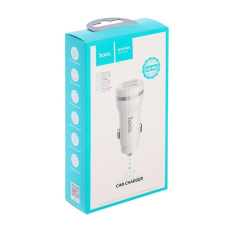 Hoco Z27, 2 USB car charger - 2.4 a, white-4
