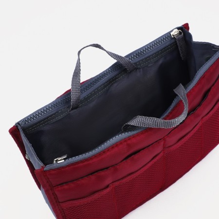 Cosmetic coat-organizer on zippers, burgundy color-2