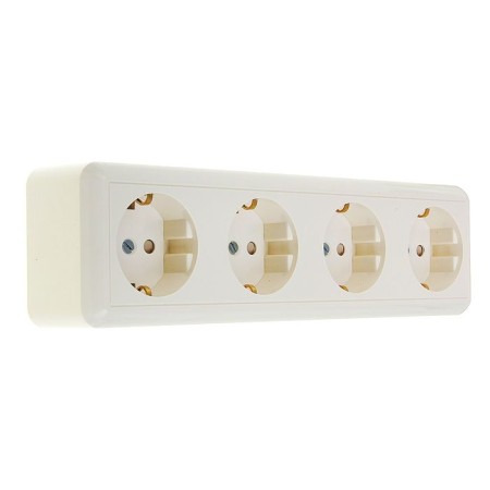 The kuntsevo socket Tim 8051, 16 A, 250 V, four -seater, with salary, ivory color