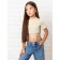 TOP for a girl with short sleeves on Generation ties, height 128 cm, milk color