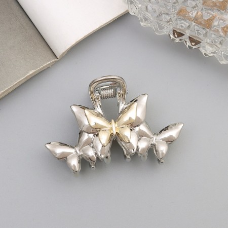 Hair crab "Heiser" butterflies, 5 cm, silver-1