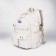 School backpack from textiles, 6 pockets, milk color