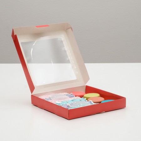 Self -assembly box with Upak Land window red, 21 x 21 x 3 cm-1