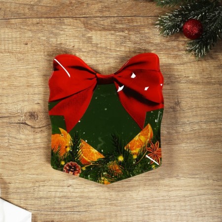 A plate in the form of a gift "Orange", 15x17.3 cm-2
