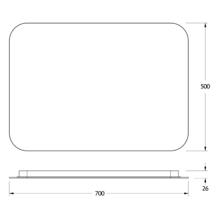 Mirror with Defesto LED backing 21 W, 70x50 cm, IR - switch, neutral white light-1
