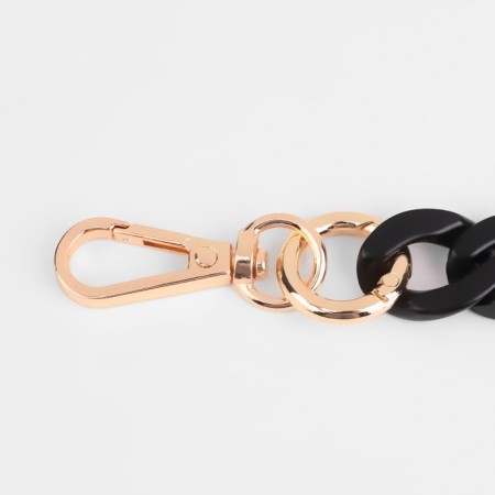 A chain for a bag, plastic, with carbines, 23 × 17 mm, 30 cm, black/gold color-1