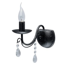 Бра "Аврора", 60Вт E14, цвет чёрный, серебро