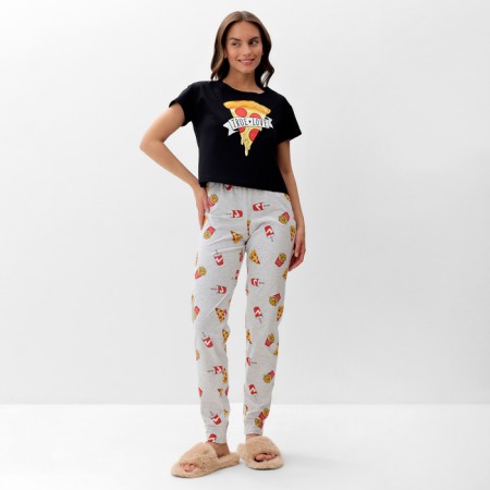 Female pajamas (T -shirt and trousers) KAFTAN PIZZA p. 52-54, black