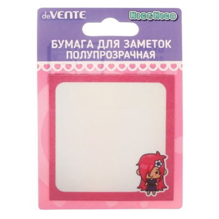 Block with a sticky edge of 73 x 74 mm, Devente Niconico, 30 sheets, 4 colors, mix-2