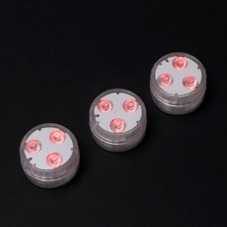 Waterproof lamp minimal mini, 3 x 1.9 cm, 3 pcs, from CR2032 (in set), remote control, rgb, IP68
