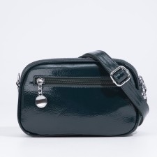 Bag Cross-Bodi with a zipper, green color