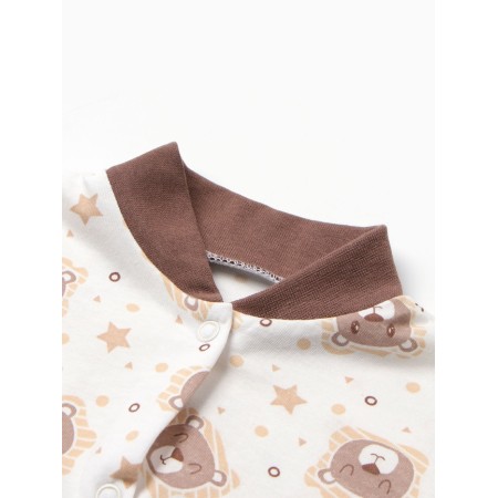 Children's overalls with closed legs "Lion", Milk color, height 68 cm-1