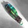 Wooden souvenir "Balo knife. Cerambit", blue with green