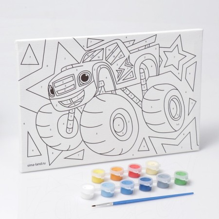Picture on numbers for children "Fast Jeep", 20 x 30 cm-1
