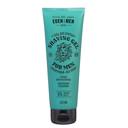 Shaving gel transparent Eden for men without foam for clear contours, 125 ml