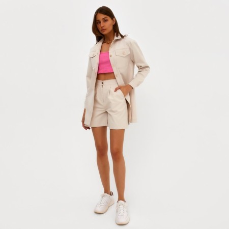 Women's shirt Minaku: Casual Collection Milk color, river 46-10