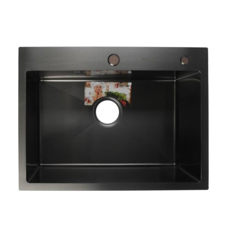 Kitchen sink Aflorn AF96045F, Sredal, S = 3.0 and 0.8 mm, 60x45x20 cm, siphon, graphite
