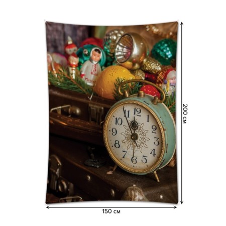 Decorative panel with photo printing "New Year knocks", vertical, size 150x200 cm-1
