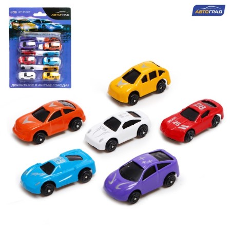 Set of metal machines "Race", 6 pieces