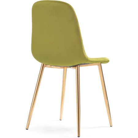 Stol on a metal frame DABL Metal/velor, gold/green 45x51x86 cm-3
