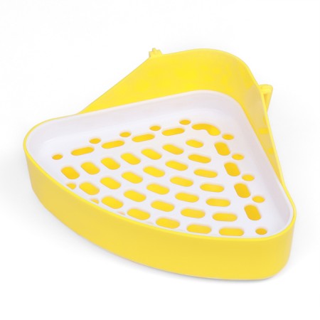 Corner toilet for rabbits and ferrets, 24 x 18 x 11 cm, yellow-2