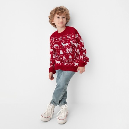 New Year. Knitted children's kaftan "New Year" size 32, (110-116 cm)-2